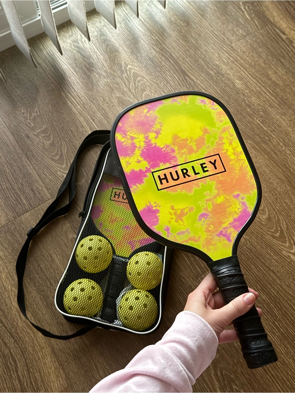 Hurley Neon Tie-Dye Pickleball Paddle Set Full 7-pieces bundle